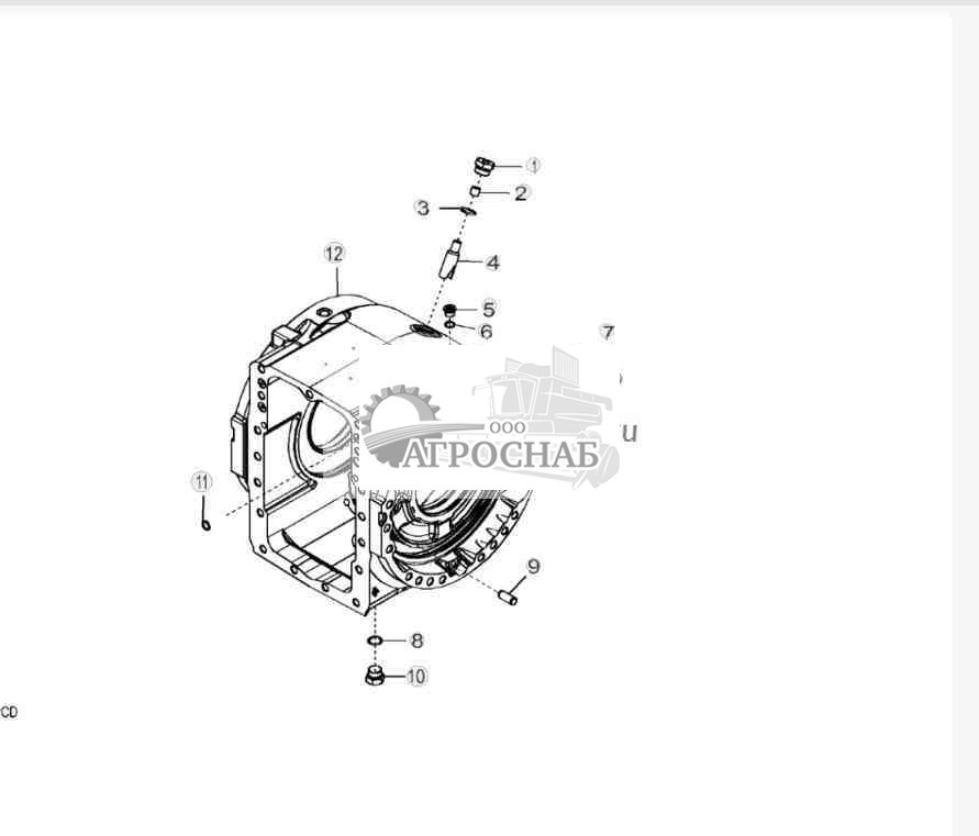 YZ122191 Картер дифференциала 